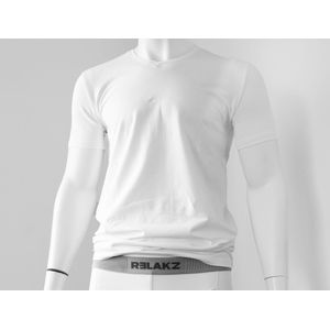 RELAKZ | BAMBOE KATOEN | T-shirt V-neck - Extra Lang (2-pack)