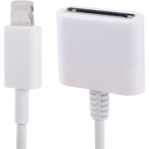 14cm 8-pins male naar 30-pins female sync datakabel-adapter, voor iPhone 6 en 6 Plus, iPhone 5, iPad mini 1/2/3, iTouch 5 (wit)
