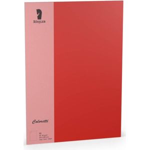 Papier - Kleur Rood - Klatschmohm - Gekleurd - Coloretti - 165gram - 10 vellen - Formaat A4 - 210x297mm - 110726526 - Rossler Papier