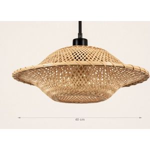 Lumidora Hanglamp 31217 - BAMBOO - E27 - Zwart - Bruin - Naturel - Metaal - ⌀ 40 cm