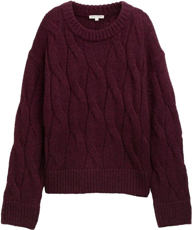 TOM TAILOR - Trui - Bordeaux - Lange Mouw - Ronde Hals