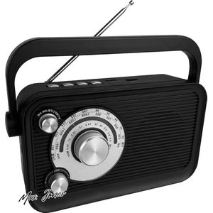 Mrs. Jones Draagbare radio bluetooth MP3-functie FM/AM/SW voeding batterijvoeding kantoor keuken camping noodsituaties. .