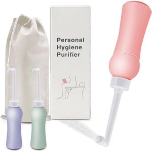 Draagbaar bidet 500 ml met reisetui - Hygiënische intieme douche voor onderweg en thuis