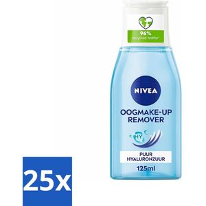 NIVEA - Oogmake-up Verwijderaar - Reinigingslotion - Puur Hyaluronzuur - 125 ml - Bulkverpakking - 25 stuks