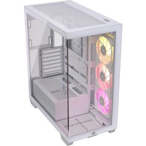 PC-behuizing - CORSAIR - 3500X RSR ARGB gehard glazen mid-tower - 3 ARGB reverse rotor-ventilatoren - wit
