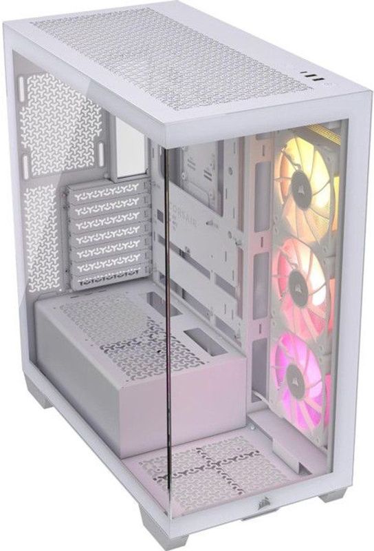 PC-behuizing - CORSAIR - 3500X RSR ARGB gehard glazen mid-tower - 3 ARGB reverse rotor-ventilatoren - wit