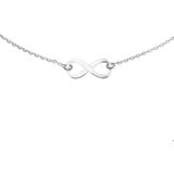 The Fashion Jewelry Collection Ketting Infinity 1,4 mm 41 + 4 cm - Zilver Gerhodineerd