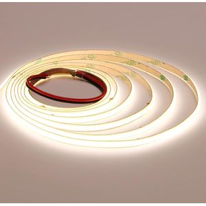 LED Strip 12V 5m Natuurlijk Wit - 3mm Breed - 4000K - Zelfklevend - 384 LEDs/m - Niet-Waterdicht - Flexibel en Op Maat te Knippen - Voor Binnen - Keuken, Woonkamer, Trap Decoratie, DIY