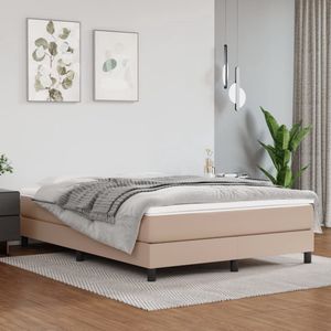 The Living Store Boxspringframe - Cappuccino - 193 x 140 x 25 cm - Kunstleer - Multiplex lattenbodem