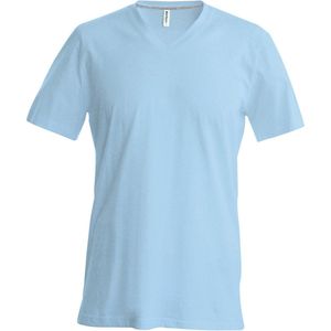 Kariban Heren Korte Mouw V Hals Slim Fit T-Shirt (Hemelsblauw)