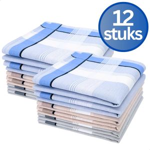 RENALUX - Zakdoeken - Katoen - Set van 12 Stuks - Ideale Formaat 40x40 cm