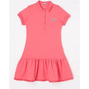 Moncler Jurk van piqué katoen met polokraag - Fuchsia - Maat 128