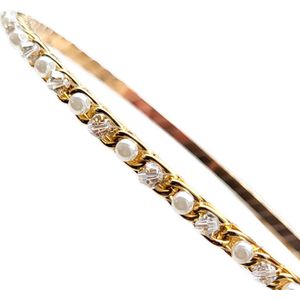 Siena Diadeem/Haarband | Goudkleur | Parel/Facet | Kind | Wit | 0703