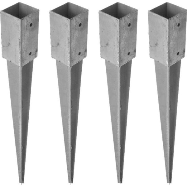 12x Paalhouders / paaldragers staal verzinkt met punt 7 x 7 x 75 cm  (tuinartikelen) | € 156 bij Bellatio.nl | beslist.nl