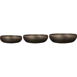 TS Collection - Bowl Rowen - Set van 3 - Aluminium - Grijs