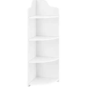Hoekkast Esmee - Met 4 Vakken - Kolomkast - 90x28x28 cm - Wit - Snelle Montage