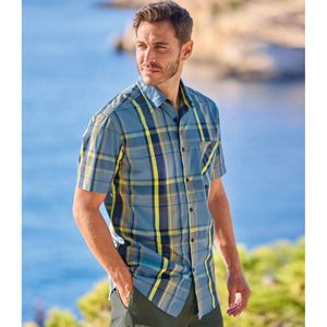 ATLAS FOR MEN - Comfortabel geruit overhemd met stretch - Heren - Verkrijgbaar in grote maten - L