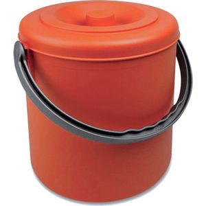 Afvalbakje - 'Eureka' - afvalscheiding - 25 liter - deksel - afsluitbaar - oranje - hengsel