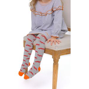 RobyKris Kids Trendy Maillot met vossen - Katoen - Grijs gemêleerd - Maat 104-110