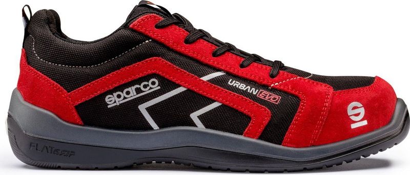 Sparco - Urban Evo - Veiligheidsschoenen - Rood - Velours Leer - Cordura Nylon