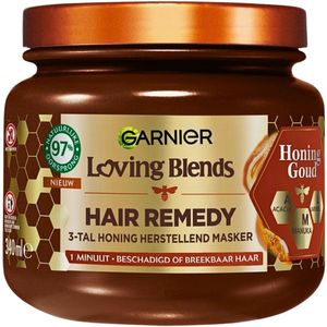 Garnier - Loving Blends Honing Goud - Hair Remedy Haarmasker - Beschadigd & Breekbaar Haar - 340 ml - 1 stuk