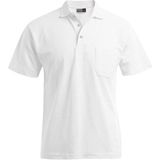 Men´s Heavy Polo Pocket met korte mouwen White - S