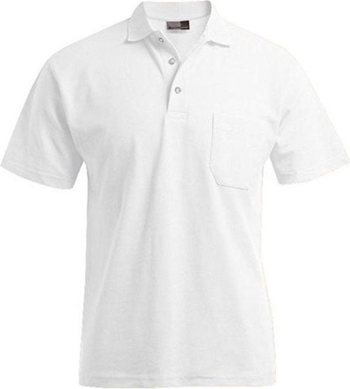 Men´s Heavy Polo Pocket met korte mouwen White - S
