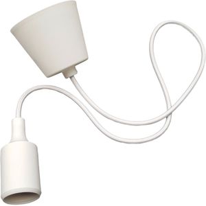 LED Hanglamp - Hangverlichting - E27 Fitting - Rond - Mat Wit - Kunststof