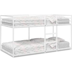 vidaXL - Stapelbed - zonder - matras - 107x203 - cm - staal - wit