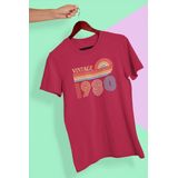 1980 Jaar Rood T-shirt Heren - Maat S - Retro Vintange - Verjaardag Cadeau Mannen - Limited Edition