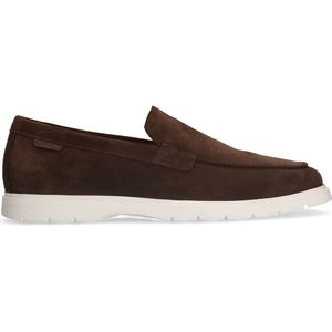 Manfield - Heren - Bruine suède loafers - Maat 41