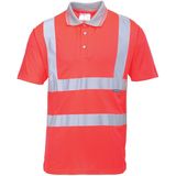 S477 - Hi-Vis Korte Mouw Polo - Geel - 100% Polyester - Ademend, Reflecterende Striping, UPF 40+