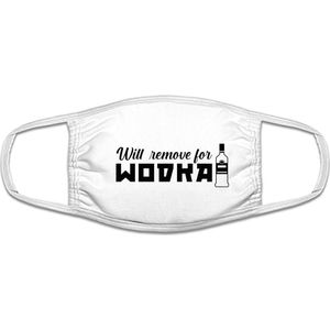 Wodka mondkapje |Grappig | gezichtsmasker | bescherming | bedrukt | logo | Wit mondmasker van katoen, uitwasbaar & herbruikbaar. Geschikt voor OV