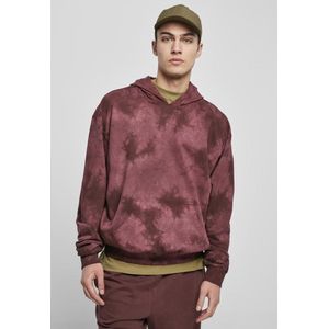 Urban Classics - Tye Dyed Hoodie/trui - M - Bordeaux rood