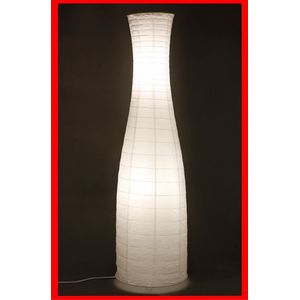 Trango Design Rijstpapier Vloerlamp 1231L *SWEDEN* Rijstpapier Lamp *HANDGEMAAKT* Vloerlamp met witte lampenkap incl. 2x E14 LED lamp - Vorm: Rond - Hoogte: 125cm Woonkamer Lamp - Vloerlamp