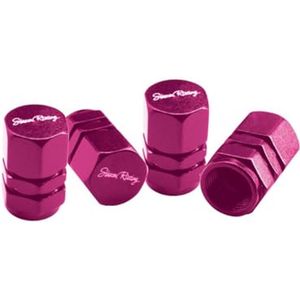 Hexagonale Ventielkapjes in Roze - 4 Stuks voor Auto's