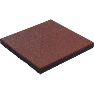 Rubber tegel rood 45mm 50x50cm