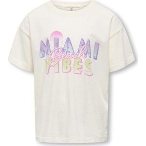 ONLY KOGRUTH LIFE LOOSE PRINTED TEE JRS Meisjes T-shirt - Cloud Dancer Miami
