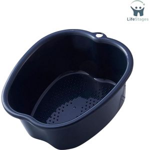 LifeStages - Voetbad - Groot Voetbad Bekken - Dik, Stabiel Plastic Voetbad - Voetbad voor Voetbad - Spa en Voetbad - Pedicure Massage - Eelt - Nagelriemen en Ontgifting - (Zwart)