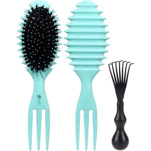 Guardian Beauty Haarborstel - Kruldefiniërende Borstel - Met Haarborstelreiniger - Groen