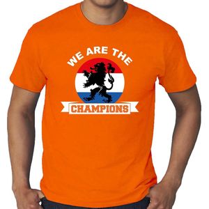 Grote maten oranje t-shirt Holland / Nederland supporter Holland kampioen met leeuw EK/ WK voor here XXXL
