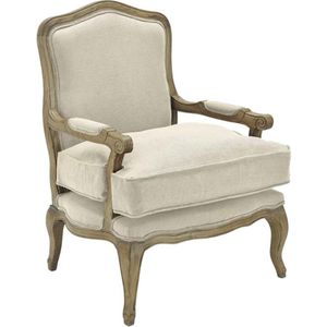 Vente-unique Fauteuil van Linnen MAHAUX - Beige - 73x96x67 cm