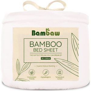 Bamboe Hoeslaken | 1-Persoons Eco Hoeslaken 90cm bij 200cm | Wit | Luxe Bamboe Beddengoed | Hypoallergeen Hoeslaken | Puur Bamboe Viscose Rayon Hoeslaken | Ultra-ademende Stof | Bambaw