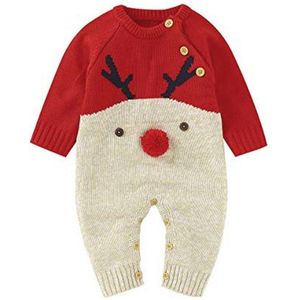 Kersttrui Peuter Rendier Gebreide Jumpsuit 0-18 Maanden Baby Kleding