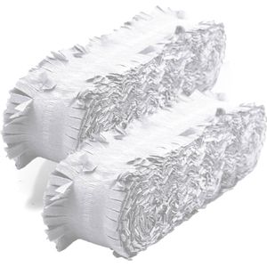 Folat Feest/verjaardag versiering - 3x - crepe slingers - wit - 24 meter - papier - feestartikelen