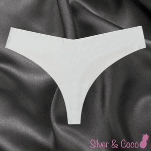 SilverAndCoco® - Naadloze String / Seamless Onderbroek Dames / Zacht Brazilian Slipje / Naadloos Stretch Ondergoed Vrouw / Grijze Strings Dames Lingerie Broekje - Grijs Medium / M