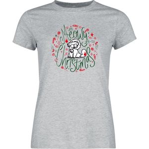 Simon's Cat Meowy Christmas Dames T-shirt - gemêleerd grijs - XL