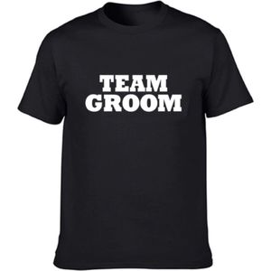 Team Groom T-shirt| Black T-shirt Team Bruidegom| Bachelor Party| Vrijgezellenparty| Vrijgezellenfeestje| Huwelijk| Feestkleding| Trouwen| Zwart T-shirt korte mouw| Maat L
