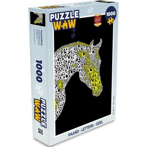 Puzzel Paard - Letters - Geel - Meisjes - Kinderen - Meiden - Legpuzzel - Puzzel 1000 stukjes volwassenen