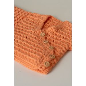 Vestje-baby-zalm-maat 50-handgemaakt gehaakt-( Sweet baby Bedstraw)